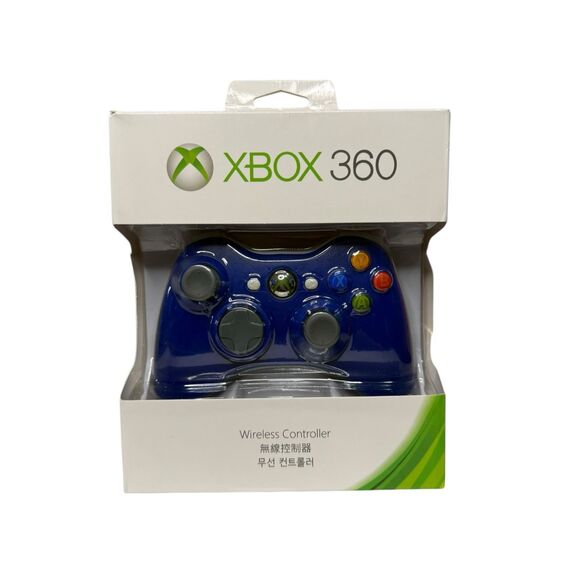 Xbox 360 Microsoft Official Wireless Game Controller Blue NEW - Picture 1 of 3